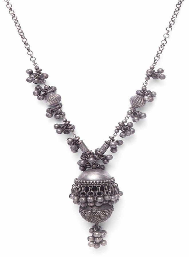 Siddhatva Indian Ethnic Traditional Afghani Antique Statement Silver Oxidized Boho Necklace Jewelry - Image 1